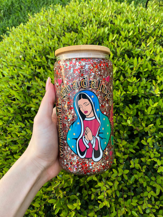 Virgen de Guadalupe Snowglobe Cup (Red)